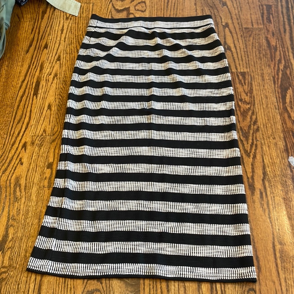 Loft striped midi cotton stretch striped skirt